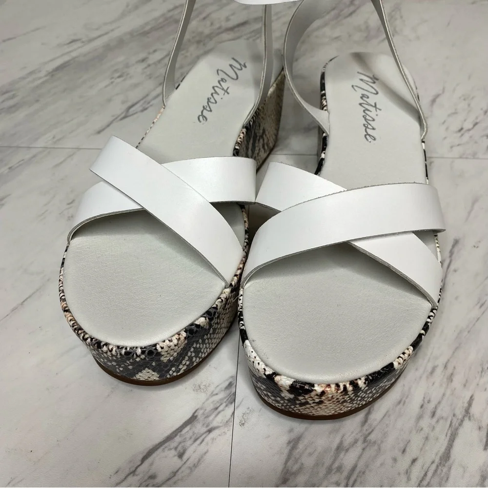 Matisse Sure Thing Platform Strappy Snake Leather Sandal 9M